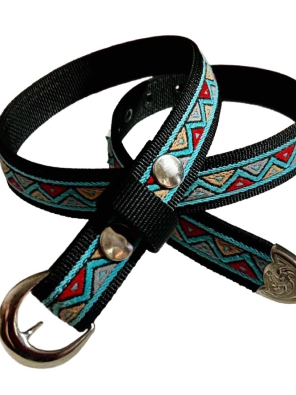 Parker Interprises ~ Women’s Small ~ Turquoise W/ Multi-Colors Aztec Design Belt
